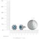 3 - Fleur London Blue Topaz and Diamond Floral Halo Stud Earrings 