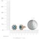 3 - Fleur London Blue Topaz and Diamond Floral Halo Stud Earrings 