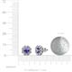 3 - Fleur Iolite and Diamond Floral Halo Stud Earrings 