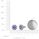 3 - Fleur Tanzanite and Diamond Floral Halo Stud Earrings 
