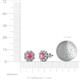 3 - Fleur Pink Tourmaline and Diamond Floral Halo Stud Earrings 