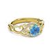 3 - Fineena Signature Blue Topaz and Diamond Engagement Ring 