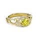 3 - Fineena Signature Yellow and White Diamond Engagement Ring 
