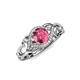 4 - Fineena Signature Pink Tourmaline and Diamond Engagement Ring 
