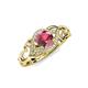 4 - Fineena Signature Rhodolite Garnet and Diamond Engagement Ring 