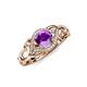 4 - Fineena Signature Amethyst and Diamond Engagement Ring 