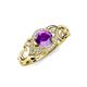4 - Fineena Signature Amethyst and Diamond Engagement Ring 