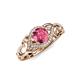 4 - Fineena Signature Pink Tourmaline and Diamond Engagement Ring 