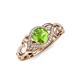 4 - Fineena Signature Peridot and Diamond Engagement Ring 