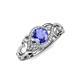 4 - Fineena Signature Tanzanite and Diamond Engagement Ring 