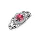 4 - Fineena Signature Rhodolite Garnet and Diamond Engagement Ring 