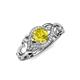 4 - Fineena Signature Yellow and White Diamond Engagement Ring 