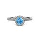 3 - Vida Signature Blue Topaz and Diamond Halo Engagement Ring 