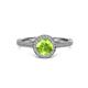 3 - Vida Signature Peridot and Diamond Halo Engagement Ring 