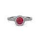 3 - Vida Signature Ruby and Diamond Halo Engagement Ring 