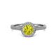 3 - Vida Signature Yellow and White Diamond Halo Engagement Ring 