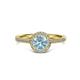 3 - Vida Signature Aquamarine and Diamond Halo Engagement Ring 