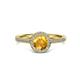 3 - Vida Signature Citrine and Diamond Halo Engagement Ring 