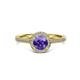 3 - Vida Signature Iolite and Diamond Halo Engagement Ring 