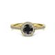 3 - Vida Signature Black and White Diamond Halo Engagement Ring 