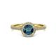 3 - Vida Signature Blue and White Diamond Halo Engagement Ring 