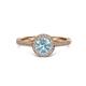 3 - Vida Signature Aquamarine and Diamond Halo Engagement Ring 