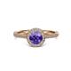 3 - Vida Signature Iolite and Diamond Halo Engagement Ring 