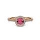 3 - Vida Signature Rhodolite Garnet and Diamond Halo Engagement Ring 