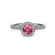 3 - Vida Signature Pink Tourmaline and Diamond Halo Engagement Ring 