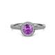3 - Vida Signature Amethyst and Diamond Halo Engagement Ring 