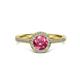 3 - Vida Signature Pink Tourmaline and Diamond Halo Engagement Ring 