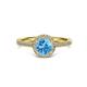 3 - Vida Signature Blue Topaz and Diamond Halo Engagement Ring 
