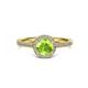 3 - Vida Signature Peridot and Diamond Halo Engagement Ring 
