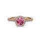 3 - Vida Signature Pink Tourmaline and Diamond Halo Engagement Ring 