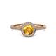 3 - Vida Signature Citrine and Diamond Halo Engagement Ring 