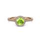 3 - Vida Signature Peridot and Diamond Halo Engagement Ring 