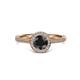 3 - Vida Signature Black and White Diamond Halo Engagement Ring 