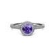 3 - Vida Signature Iolite and Diamond Halo Engagement Ring 