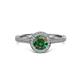 3 - Vida Signature Diamond and Lab Created Alexandrite Halo Engagement Ring 