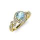 4 - Hana Signature Aquamarine and Diamond Halo Engagement Ring 