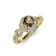 4 - Hana Signature Smoky Quartz and Diamond Halo Engagement Ring 