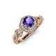 4 - Hana Signature Iolite and Diamond Halo Engagement Ring 