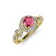 4 - Hana Signature Pink Tourmaline and Diamond Halo Engagement Ring 