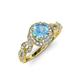 4 - Hana Signature Blue Topaz and Diamond Halo Engagement Ring 