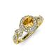 4 - Hana Signature Citrine and Diamond Halo Engagement Ring 