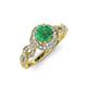 4 - Hana Signature Emerald and Diamond Halo Engagement Ring 