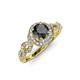 4 - Hana Signature Black and White Diamond Halo Engagement Ring 