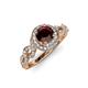 4 - Hana Signature Red Garnet and Diamond Halo Engagement Ring 