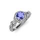 4 - Hana Signature Tanzanite and Diamond Halo Engagement Ring 