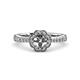 2 - Florus Semi Mount Floral Halo Engagement Ring 